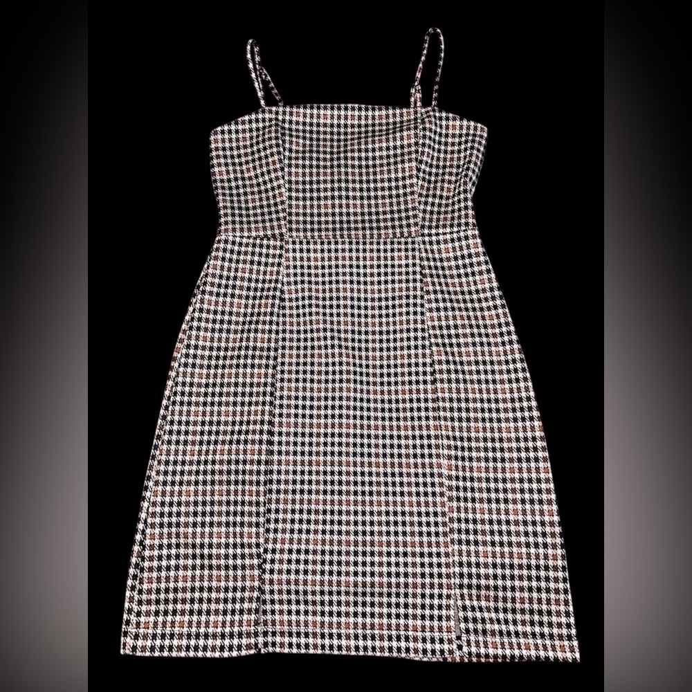 Altar'd State Houndstooth Vintage Mini Dress - Womens Medium